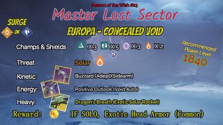 Destiny 2 Master Lost Sector: Europa - Concealed Void on my Solar Warlock 12-14-23