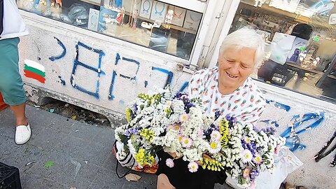 Buying ALL old lady's flowers at Bulgarian market 🇧🇬