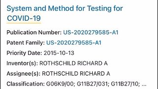 Covid19 Test Patent in 2015 by Rothschilds