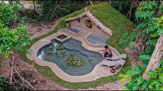 - Full Video - Build The Most Amazing Underground Roof Grass Hobbit House With Fish Pond