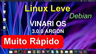 Vinari OS 3.0.0 ARGON Linux Debian Bullseye. Muito leve, estável e rápido