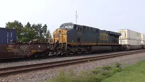 Norfolk Southern and CSX Intermodal Train Mix 2 from Berea, Ohio August 1, 2023