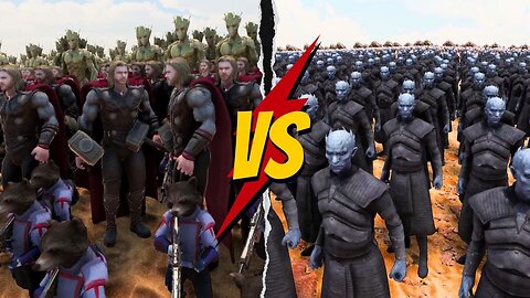 Thor - Groot - Rocket Vs Night King Army | 10000 Guardian vs 1,000,000 Night King Army | UEBS 2