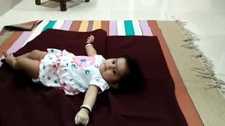 Baby conducts first successful turn over