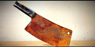 Restoration Antique Rusty Meat Cleaver