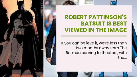 Robert Pattinson's Batsuit is best viewed in the image titled "The Batman"