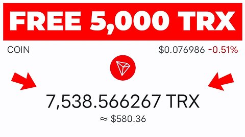 Free 5000 TRX ~ Withdraw each 24 Hours (new free Trx mining without investment)