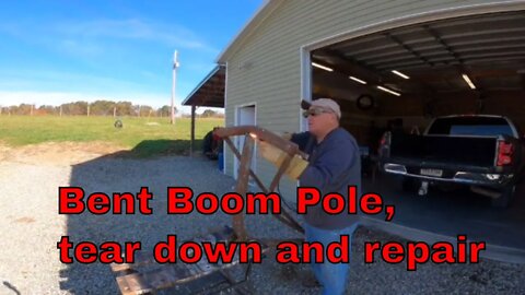 Boom pole broke, tear down, and repair