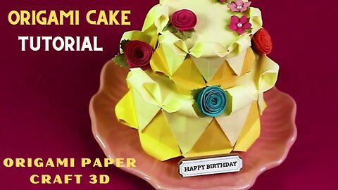 Origami Cake Tutorial | Origami Paper Craft 3D Paper Cake Origami Cake Step by Step