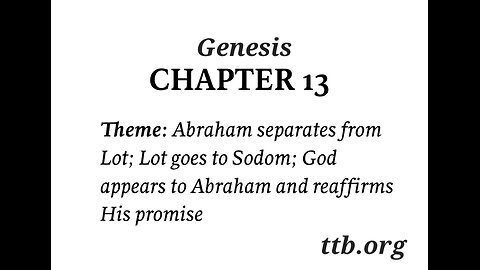 Genesis Chapter 13 (Bible Study)