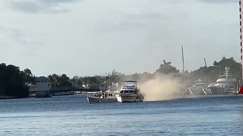 Boat sinks after catching fire in Intracoastal Waterway