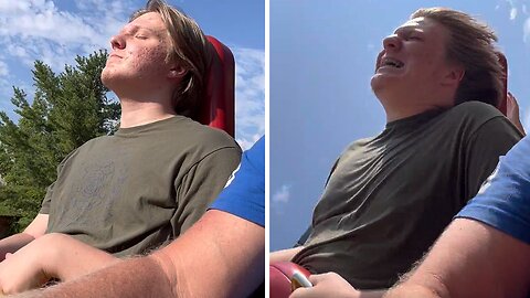 Teen's reaction on first roller coaster ride!