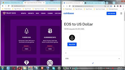 How To Make Money For Free By Claiming EOS Faucet Every 6 Hours At TrustDice Step By Step