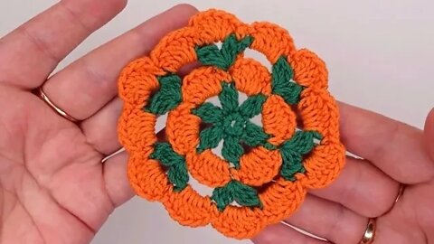 How to crochet flower doily motif coaster simple tutorial by marifu6a