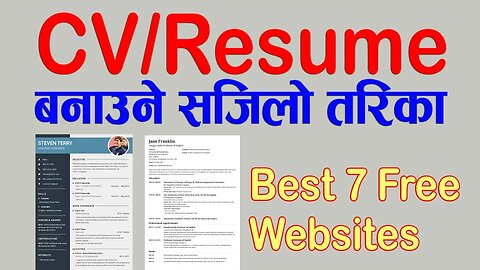 How to Make a Professional Resume /CV ? Free Resume Making 7 Websites 2023 || Cv Templates