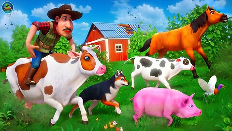 Epic Animal Rescue! Wild Lion King Attacks Farm Animals _ Cow, Sheep, Goat, Pig, Dog Cartoons