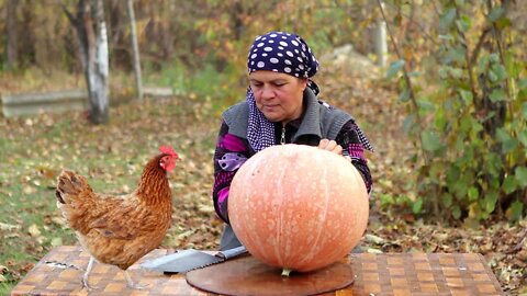 Pumpkin Pilaf and Turkish Pumpkin Dessert, Outdoor Cooking Video, ASMR food