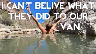 Ep5: Natural Remote Hot Springs & ANOTHER Van Problem / Canyon Hiking/ Van Life / Nomad Family