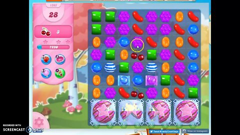 Candy Crush Level 1203 Audio Talkthrough, 2 Stars 0 Boosters