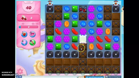 Candy Crush Level 1122 Audio Talkthrough, 1 Star 0 Boosters