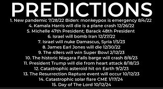 PREDICTIONS - Harris' plane crash 12/26; Israel nuke Damascus 1/5/23; asteroid 9/2/23