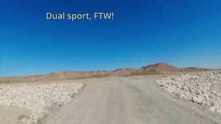 Cruising through the beautiful Nevada desert on our KLR 650 (Las Vegas, NV)