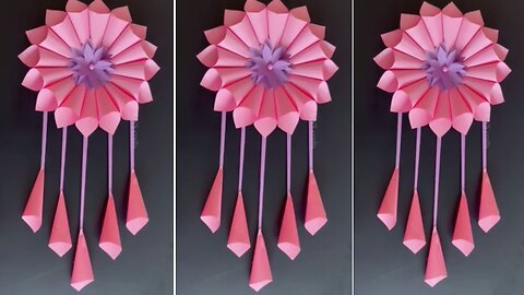 Unique Paper Flower Wall Hanging / Quick Paper Craft For Home Decoration Easy Wall Mate DIY