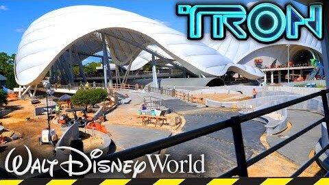 LATEST TRON COASTER CONSTRUCTION at Disney's Magic Kingdom! - Disney Vlog