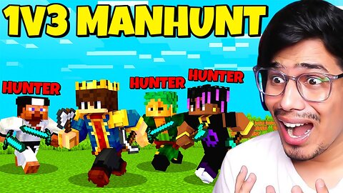 MINECRAFT SPEEDRUNNER VS 3 HUNTER 😱(Manhunt)