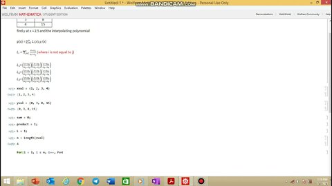 Legrangian interpolation using mathematica part 1