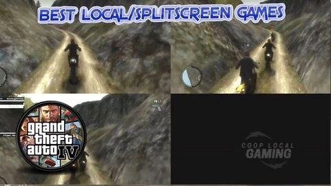 GTA IV Split Screen - Moutain Map Mod with Dirtbikes Trip [Gameplay]