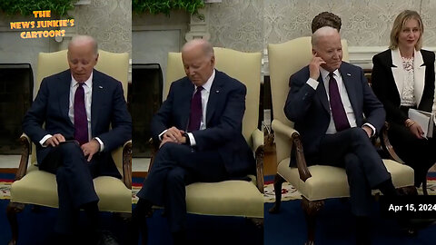 Biden slurs as he reads directly from his pre-written notes, plays with his watch while the Iraqi prime minister speaks, sits and stares at the press as his handlers forcibly remove them from the room...