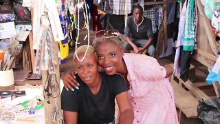 Laughing With Togo Friends in Kpalime Central Market