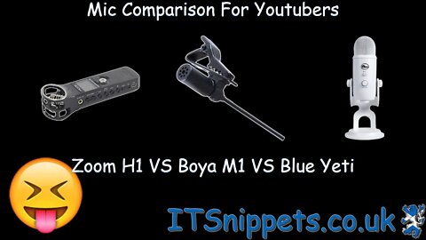 Mic Shootout For Youtubers - Zoom H1 Vs Boya M1 VS Blue Yeti (@ytcreators, @youtube)