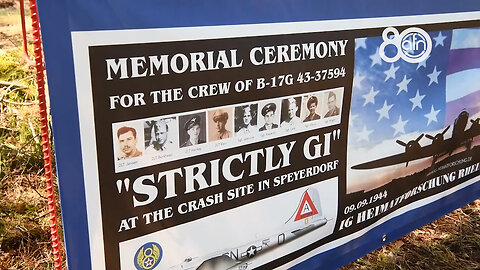 ceremony to unveil a memorial for nine U.S. service members who crashed in their B-17 bomber
