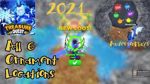 AndersonPlays Roblox ❄️EVENT❄️ Treasure Quest - Find All 6 Hidden Ornaments (Christmas Update 2021)