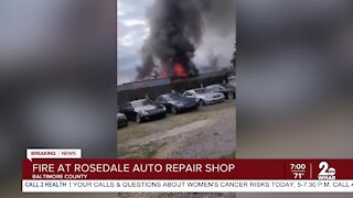 Fire at a Rosedale auto repair shop Wednesday afternoon