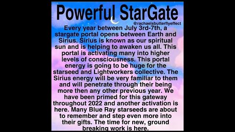 Powerful Sirius Stargate Portal Blue Ray Starseeds