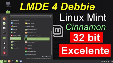 Linux Mint LMDE 4 Debbie 32 bit ambiente Cinnamon - Baseado no Debian - Excelente distro