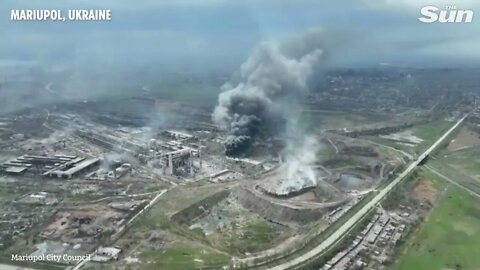 Smoke rises above Mariupol's last stronghold against Russian forces, Azovstal steelworks