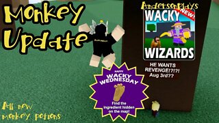 AndersonPlays Roblox Wacky Wizards 🐒MONKEY🐒 - How to Get Monkey Paw - New Monkey Update Potions
