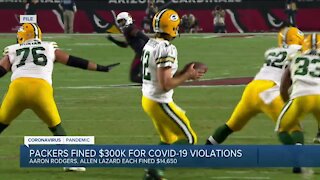 NFL fines Packers, Rodgers, Lazard for COVID-19 violations