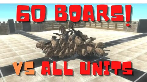 60 Boars vs All Units - Animal Revolt Battle Simulator
