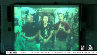 Nebraska school kids get to ask a question of astronauts at the International Space Station