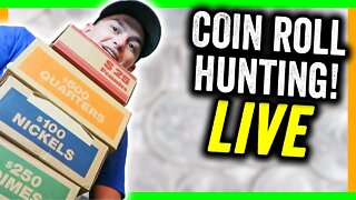 LIVE STREAM COIN ROLL HUNTING - SEARCHING FOR RARE HALF DOLLAR COINS!!