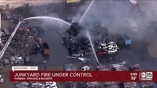 Firefighters take quick action to battle junkyard fire in Phoenix