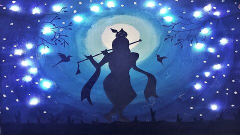 Easy Light up Canvas Art for Janmashtami | Krishna Janmashtami Decoration Ideas 2024 | Krishna Art