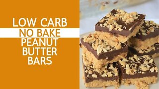 Low Carb No Bake Peanut Butter Bars | Diabetic | Keto | Recipe