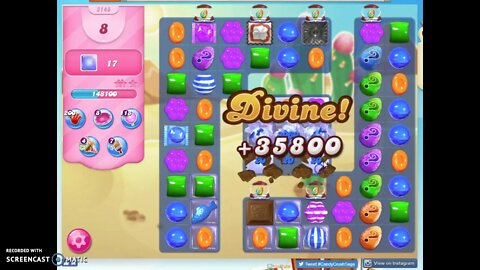 Candy Crush Level 2148 Audio Talkthrough, 1 Star 0 Boosters