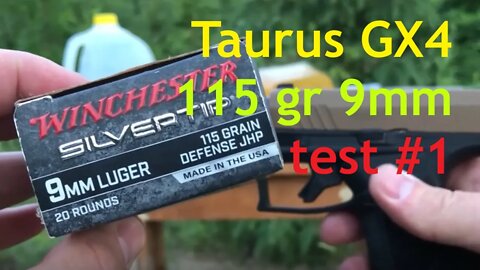 115 grain 9mm Taurus GX4 Short Barrel Ballistic Test #1: Winchester Silvertip